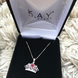 Stunning Crown Necklace with Real Ruby